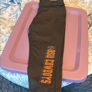 Knights Apparel Grey Capri Leggings with Orange Graphic